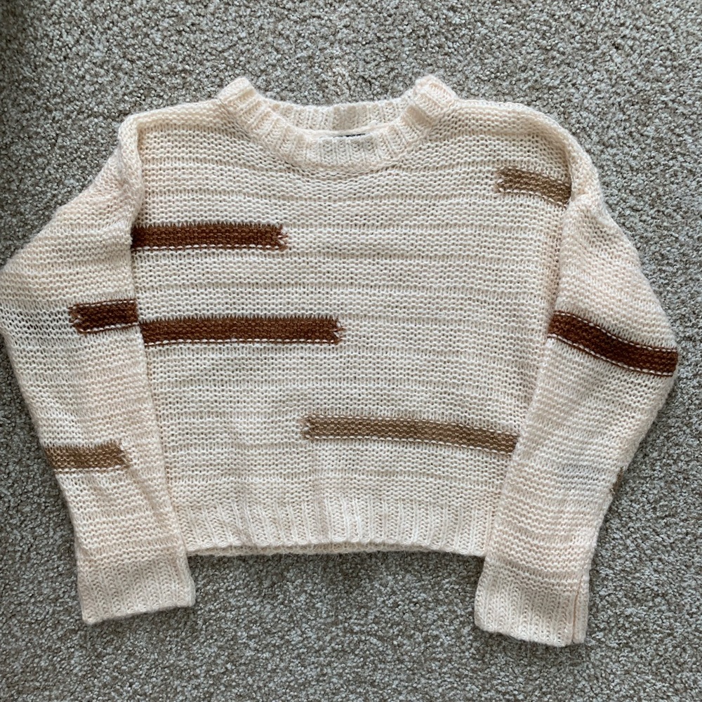 knitted tan sweater